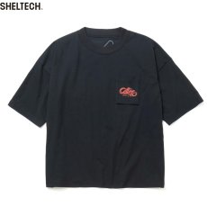 画像1: 【30%OFF】CALEE/× SHELTECH CL SNAKE LOGO DROP SHOULDER TEE（BLACK）［ドロップショルダーポケT-24春夏］ (1)
