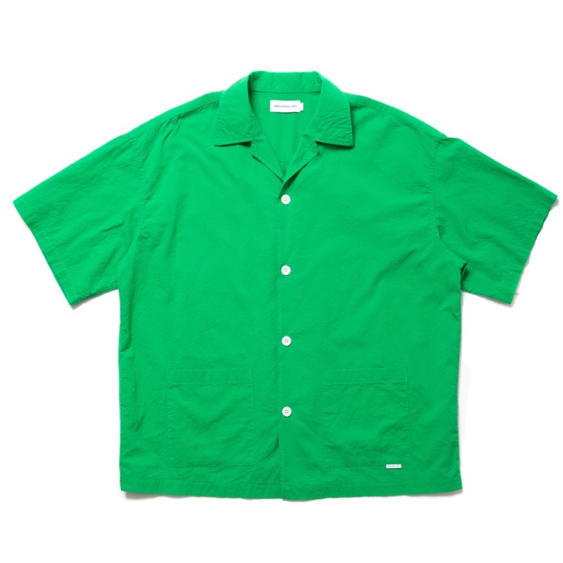 画像1: COOTIE PRODUCTIONS/Finx Cotton Cordlane Open Collar S/S Shirt（Green）［オープンカラーシャツ-24春夏］
