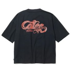 画像2: 【30%OFF】CALEE/× SHELTECH CL SNAKE LOGO DROP SHOULDER TEE（BLACK）［ドロップショルダーポケT-24春夏］ (2)