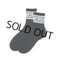CALEE/JACQUARD PILE LINE SOCKS（BLACK/BLACK）［ラインソックス-24春夏］