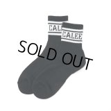 CALEE/JACQUARD PILE LINE SOCKS（BLACK/BLACK）［ラインソックス-24春夏］