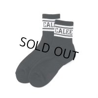 CALEE/JACQUARD PILE LINE SOCKS（BLACK/BLACK）［ラインソックス-24春夏］