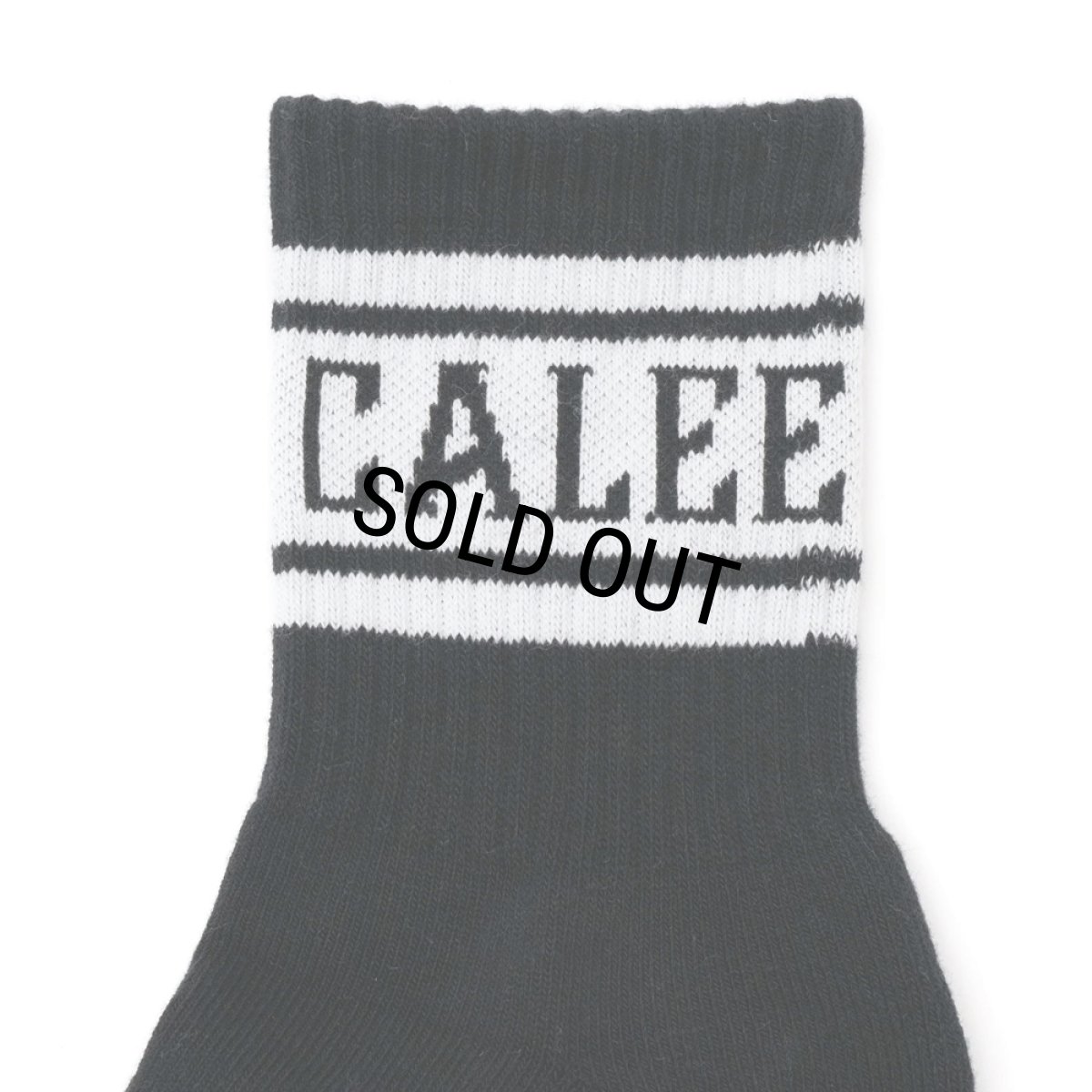 画像2: CALEE/JACQUARD PILE LINE SOCKS（BLACK/BLACK）［ラインソックス-24春夏］ (2)