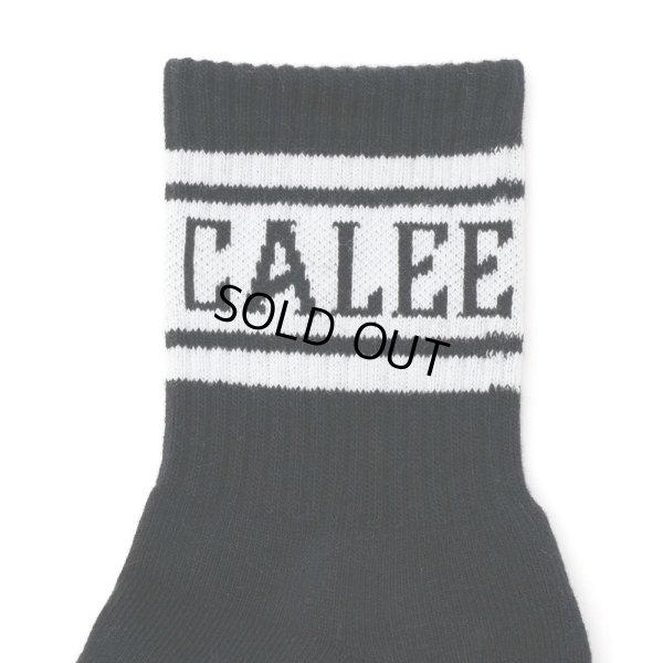 画像2: CALEE/JACQUARD PILE LINE SOCKS（BLACK/BLACK）［ラインソックス-24春夏］