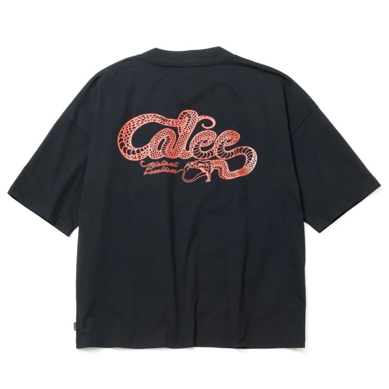画像2: 【30%OFF】CALEE/× SHELTECH CL SNAKE LOGO DROP SHOULDER TEE（BLACK）［ドロップショルダーポケT-24春夏］