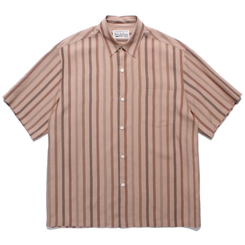 他の写真1: WACKO MARIA/STRIPED REGULAR COLLAR SHIRT（BROWN）［ストライプオープンカラーシャツ-24春夏］
