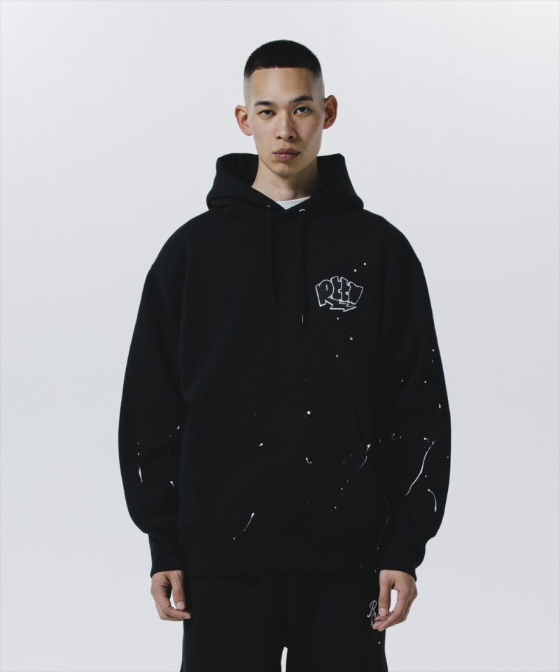 画像2: 【30%OFF】ROTTWEILER/RW PAINTED PARKA（BLACK）［ペイント加工パーカー-24秋冬］