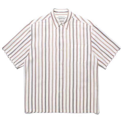 他の写真1: WACKO MARIA/STRIPED REGULAR COLLAR SHIRT（WHITE）［ストライプオープンカラーシャツ-24春夏］