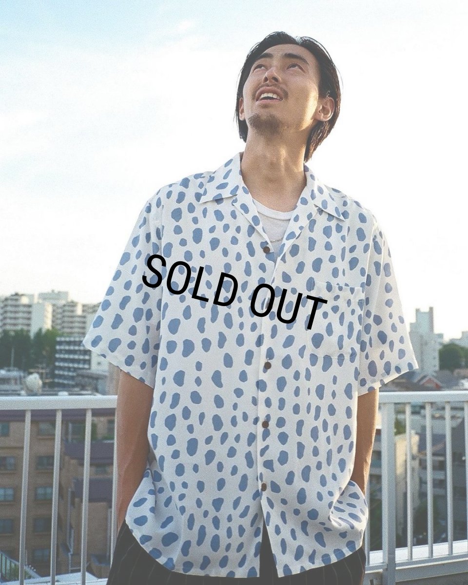 画像2: WACKO MARIA/LEOPARD HAWAIIAN SHIRT（BLUE）［レオパードハワイアンシャツ-24春夏］ (2)