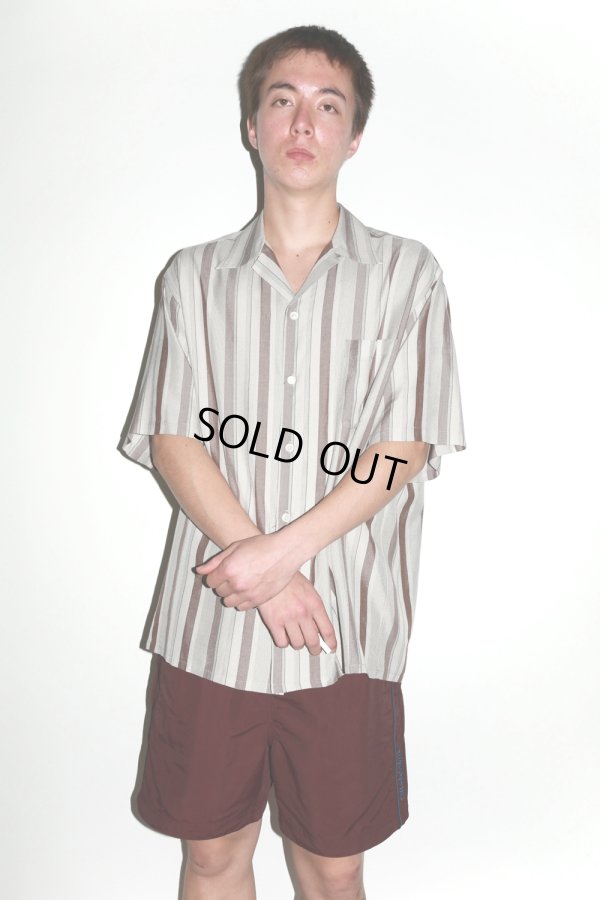 画像2: WACKO MARIA/STRIPED OPEN COLLAR SHIRT（GRAY）［ストライプオープンカラーシャツ-24春夏］