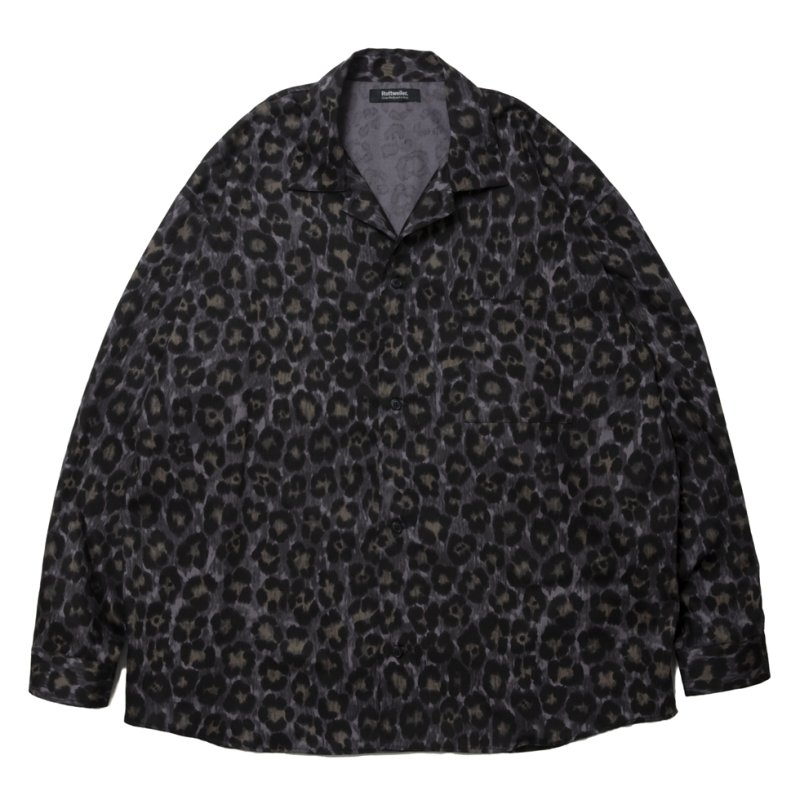 画像1: 【30%OFF】ROTTWEILER/R9 LEOPARD OPENCOLLAR SHIRT（YELLOW）［レオパードオープンカラーシャツ-24秋冬］