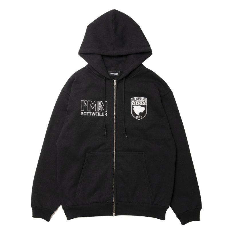 画像1: 【30%OFF】ROTTWEILER/WALKING DOG ZIP PARKA（BLACK）［ジップパーカー-24秋冬］