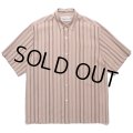 WACKO MARIA/STRIPED REGULAR COLLAR SHIRT（BROWN）［ストライプオープンカラーシャツ-24春夏］