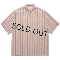 WACKO MARIA/STRIPED REGULAR COLLAR SHIRT（BROWN）［ストライプオープンカラーシャツ-24春夏］