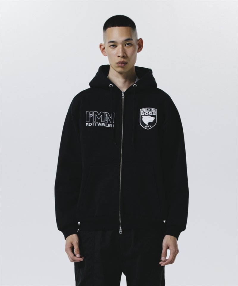 画像3: 【30%OFF】ROTTWEILER/WALKING DOG ZIP PARKA（BLACK）［ジップパーカー-24秋冬］