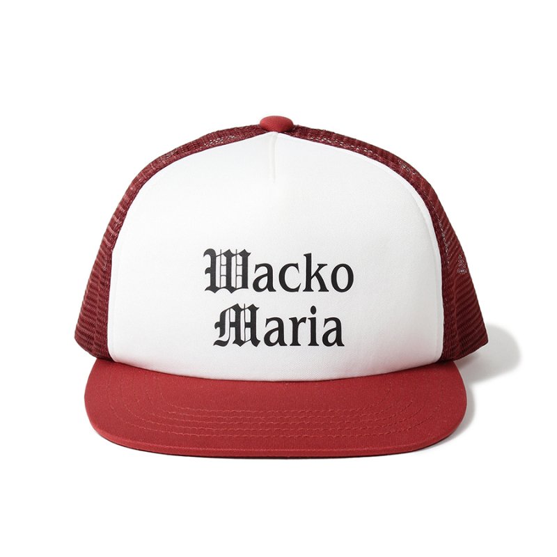 画像1: WACKO MARIA/MESH CAP（BURGUNDY/WHITE）［メッシュキャップ-24春夏］