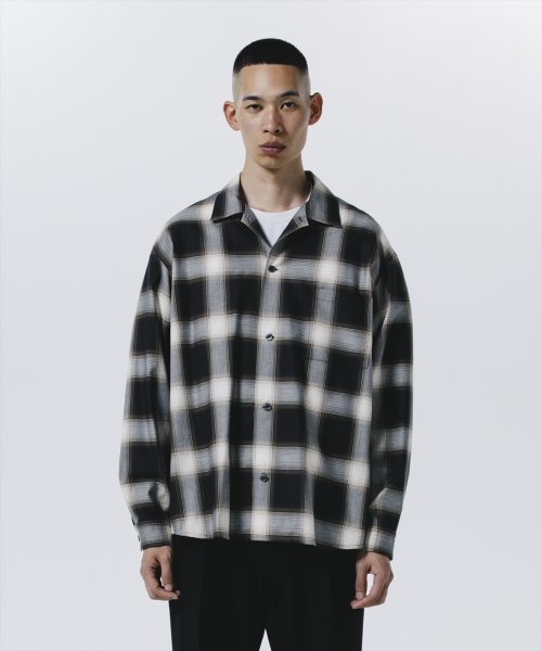 他の写真3: 【30%OFF】ROTTWEILER/R9 OMBRE OPENCOLLAR SHIRT（BLACK）［オンブレオープンカラーシャツ-24秋冬］