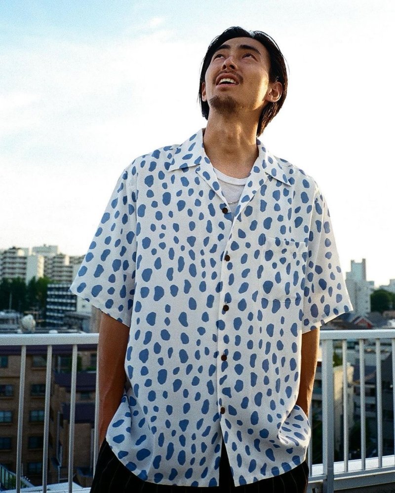 画像2: WACKO MARIA/LEOPARD HAWAIIAN SHIRT（BLUE）［レオパードハワイアンシャツ-24春夏］