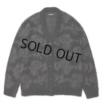 ROTTWEILER/R9 MOHAIR CARDIGAN（BLACK）［モヘアカーディガン-24秋冬］