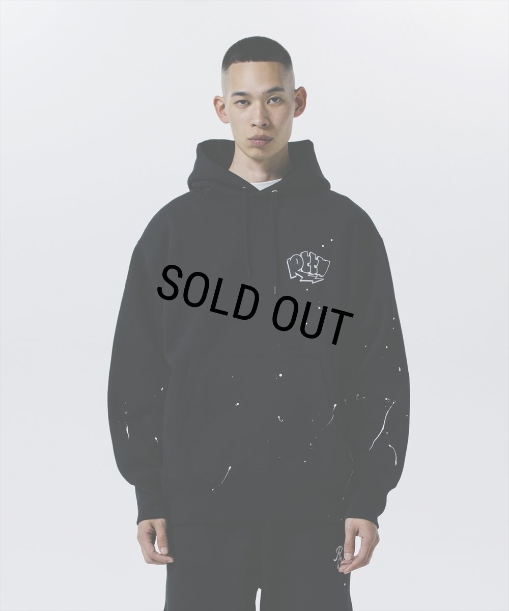 画像5: 【40%OFF】ROTTWEILER/RW PAINTED PARKA（BLACK）［ペイント加工パーカー-24秋冬］ (5)