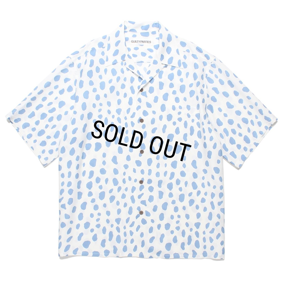 画像1: WACKO MARIA/LEOPARD HAWAIIAN SHIRT（BLUE）［レオパードハワイアンシャツ-24春夏］ (1)