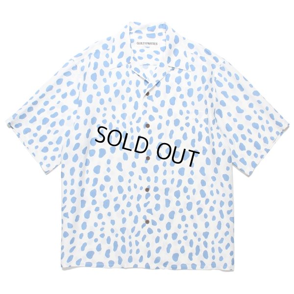 画像1: WACKO MARIA/LEOPARD HAWAIIAN SHIRT（BLUE）［レオパードハワイアンシャツ-24春夏］