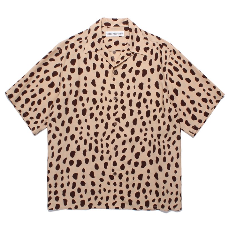 画像1: WACKO MARIA/LEOPARD HAWAIIAN SHIRT（BEIGE）［レオパードハワイアンシャツ-24春夏］