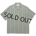 WACKO MARIA/STRIPED OPEN COLLAR SHIRT（GREEN）［ストライプオープンカラーシャツ-24春夏］