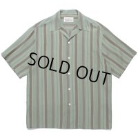 WACKO MARIA/STRIPED OPEN COLLAR SHIRT（GREEN）［ストライプオープンカラーシャツ-24春夏］