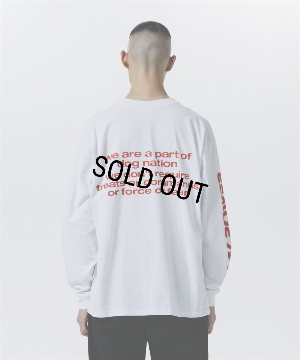 画像8: ROTTWEILER/DOG LOGO LS TEE（WHITE）［プリント長袖T-24秋冬］ (8)