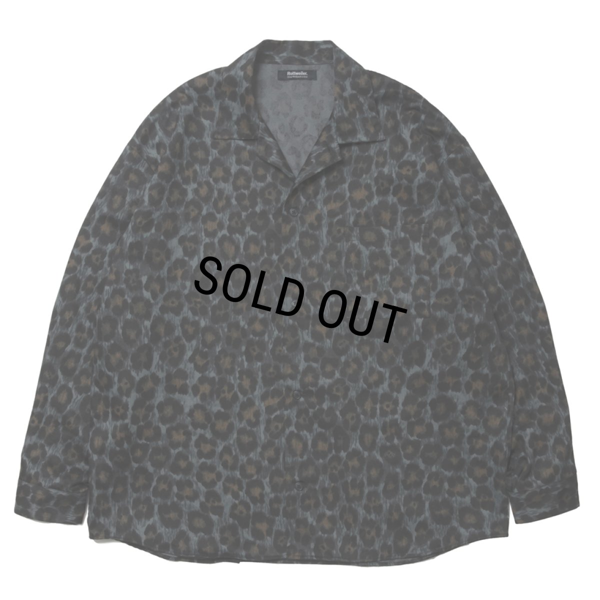 画像1: 【40%OFF】ROTTWEILER/R9 LEOPARD OPENCOLLAR SHIRT（GREEN）［レオパードオープンカラーシャツ-24秋冬］ (1)