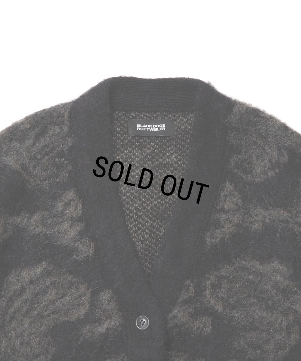 画像3: ROTTWEILER/R9 MOHAIR CARDIGAN（BLACK）［モヘアカーディガン-24秋冬］ (3)