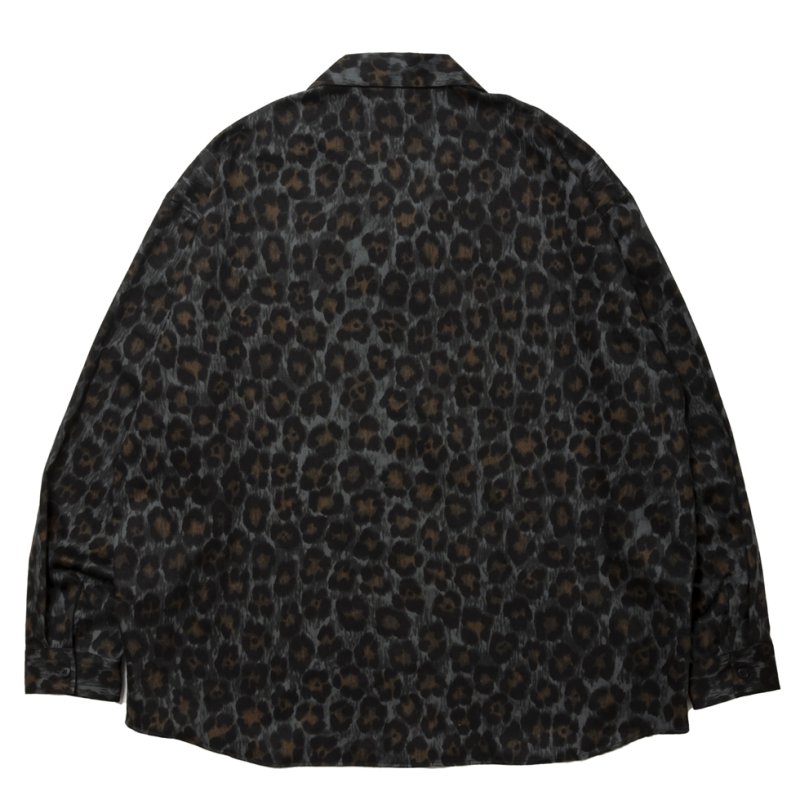 画像2: 【30%OFF】ROTTWEILER/R9 LEOPARD OPENCOLLAR SHIRT（GREEN）［レオパードオープンカラーシャツ-24秋冬］