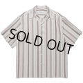WACKO MARIA/STRIPED OPEN COLLAR SHIRT（GRAY）［ストライプオープンカラーシャツ-24春夏］
