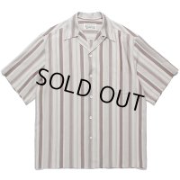 WACKO MARIA/STRIPED OPEN COLLAR SHIRT（GRAY）［ストライプオープンカラーシャツ-24春夏］