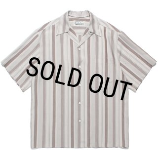 WACKO MARIA/STRIPED OPEN COLLAR SHIRT（GRAY）［ストライプオープン