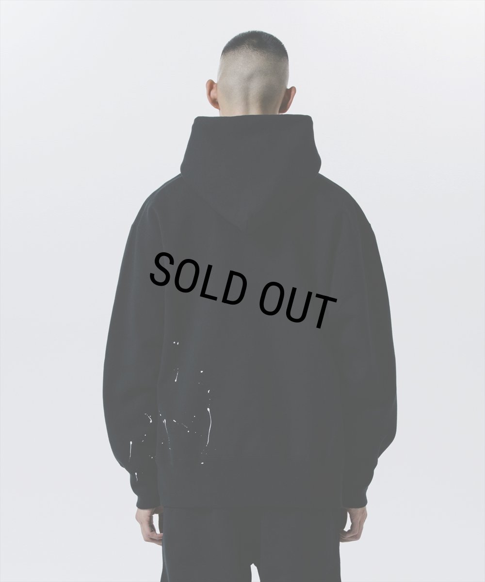 画像6: 【40%OFF】ROTTWEILER/RW PAINTED PARKA（BLACK）［ペイント加工パーカー-24秋冬］ (6)