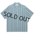 WACKO MARIA/STRIPED OPEN COLLAR SHIRT（BLUE）［ストライプオープンカラーシャツ-24春夏］