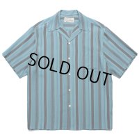WACKO MARIA/STRIPED OPEN COLLAR SHIRT（BLUE）［ストライプオープンカラーシャツ-24春夏］
