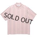 WACKO MARIA/STRIPED REGULAR COLLAR SHIRT（PINK）［ストライプオープンカラーシャツ-24春夏］