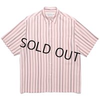 WACKO MARIA/STRIPED REGULAR COLLAR SHIRT（PINK）［ストライプオープンカラーシャツ-24春夏］