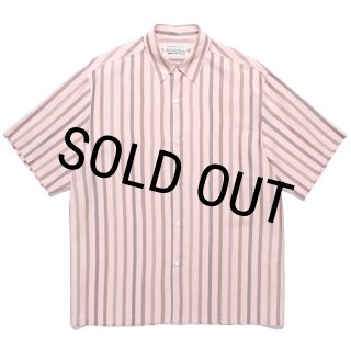 WACKO MARIA/STRIPED REGULAR COLLAR SHIRT（PINK）［ストライプ