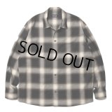 【30%OFF】ROTTWEILER/R9 OMBRE OPENCOLLAR SHIRT（BLACK）［オンブレオープンカラーシャツ-24秋冬］