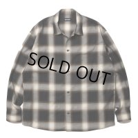 【30%OFF】ROTTWEILER/R9 OMBRE OPENCOLLAR SHIRT（BLACK）［オンブレオープンカラーシャツ-24秋冬］