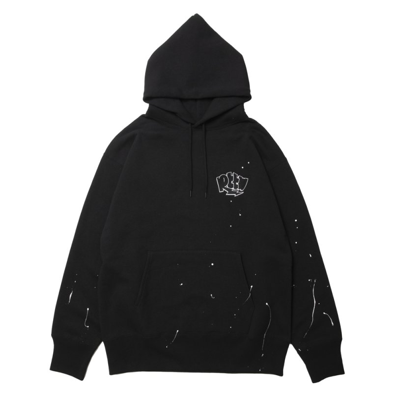 画像1: 【30%OFF】ROTTWEILER/RW PAINTED PARKA（BLACK）［ペイント加工パーカー-24秋冬］