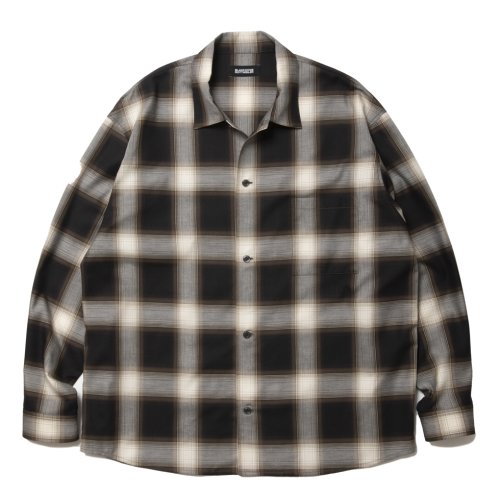 他の写真1: 【30%OFF】ROTTWEILER/R9 OMBRE OPENCOLLAR SHIRT（BLACK）［オンブレオープンカラーシャツ-24秋冬］