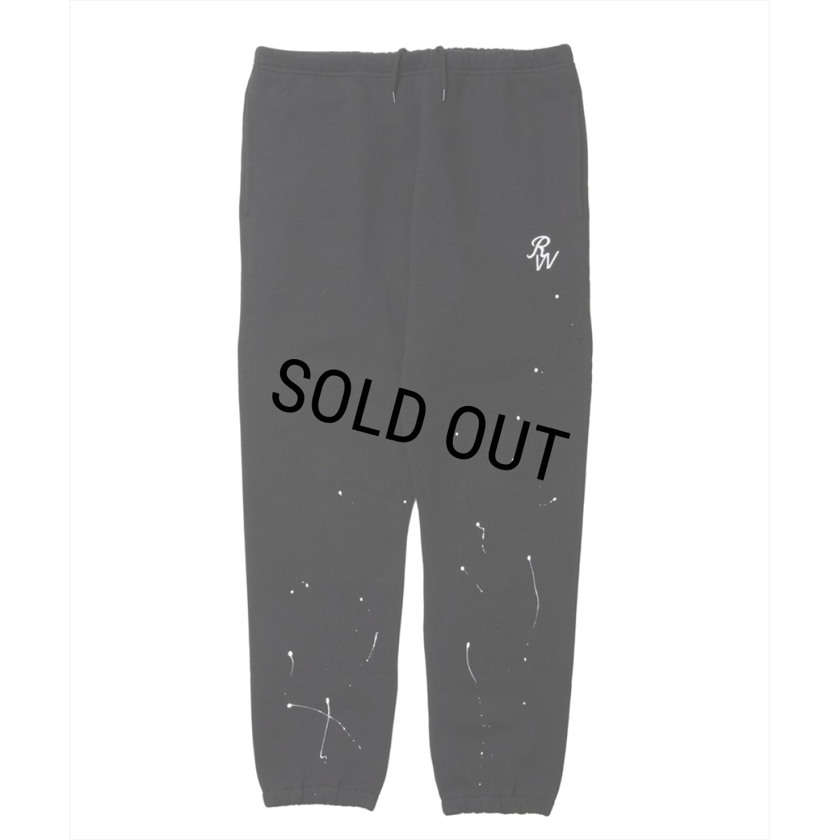 画像1: 【30%OFF】ROTTWEILER/RW PAINTED SWEAT PANTS（BLACK）［ペイント加工スウェットパンツ-24秋冬］ (1)