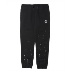画像1: 【30%OFF】ROTTWEILER/RW PAINTED SWEAT PANTS（BLACK）［ペイント加工スウェットパンツ-24秋冬］ (1)