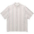 画像1: WACKO MARIA/STRIPED REGULAR COLLAR SHIRT（WHITE）［ストライプオープンカラーシャツ-24春夏］ (1)