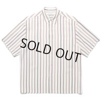 WACKO MARIA/STRIPED REGULAR COLLAR SHIRT（WHITE）［ストライプオープンカラーシャツ-24春夏］